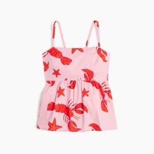 NWT J Crew Factory Tie Back Babydoll Fun Print Tank Top 8